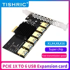 TISHRIC PCI Express множитель 1X 16X PCIE 1 до 456 портов USB3.0 PCIE Райзер множитель PCI-E Райзер для видеокарты графического процессора майнинга