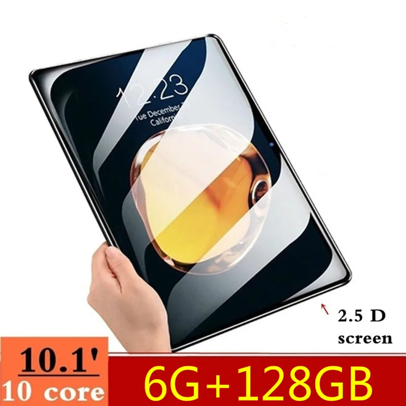 

10.1 Inch 2.5D Screen Tablet PC 4G Dual SIM Card Android 9.0 Ten Core Tablets 6GB RAM+128GB ROM WiFi GPS FM Tablet IPS 1280*800