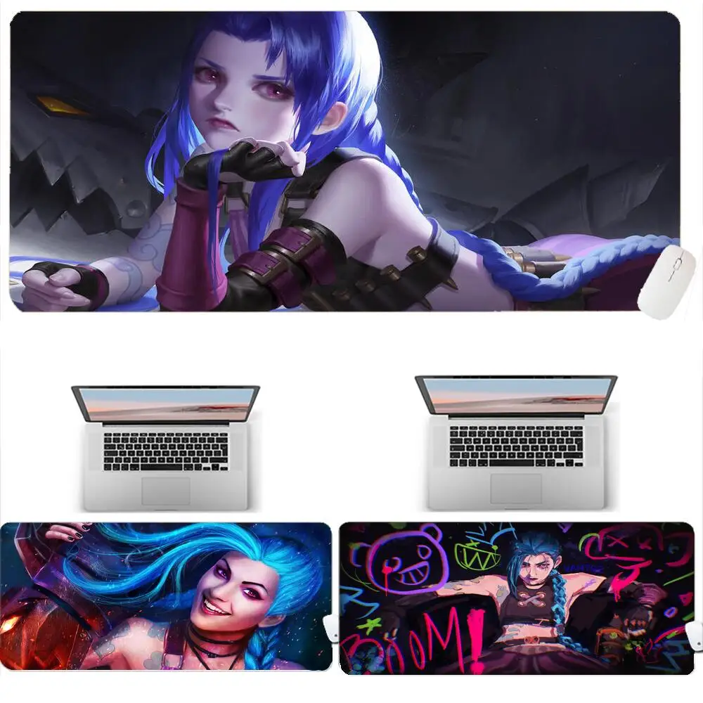 

Anime Mouse Pad Gamer Jinx League Of Legends Large Mousepad Keyboard LOL Laptop Mats Desk Mat Gaming Accessories Pc Kawaii Xxl