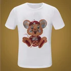 Мужская футболка, Мужская футболка в алмазах, мужская повседневная черная футболка с коротким рукавом и Женская Горячая Распродажа, Мужская Уличная одежда