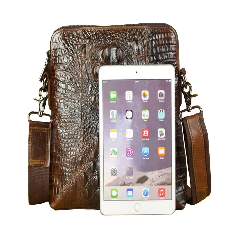 Новинка мужская кожаная винтажная сумка-мессенджер через плечо с узором под