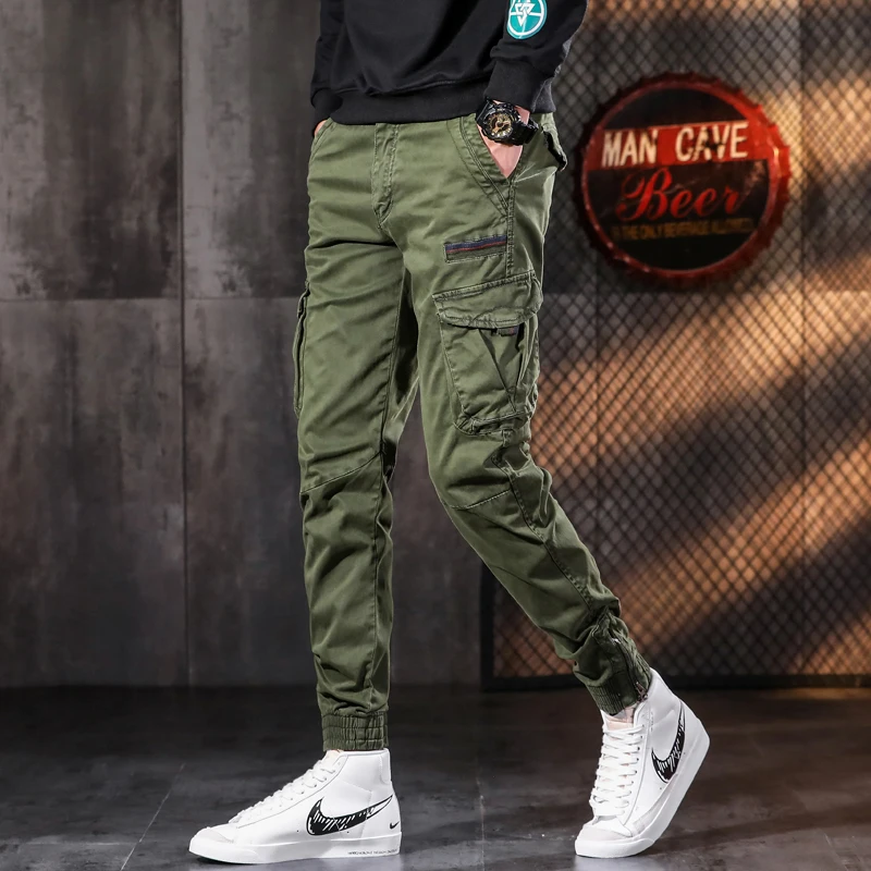 Fashion Tactical Cargo Pants Men Sport Joggers Casual Streetwear Hip Hop Slim Fit Trousers