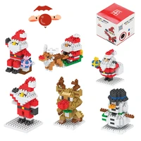 mini christmas series diamond building blocks diy snowman elk santa claus model assembled toy bricks childrens christmas gifts