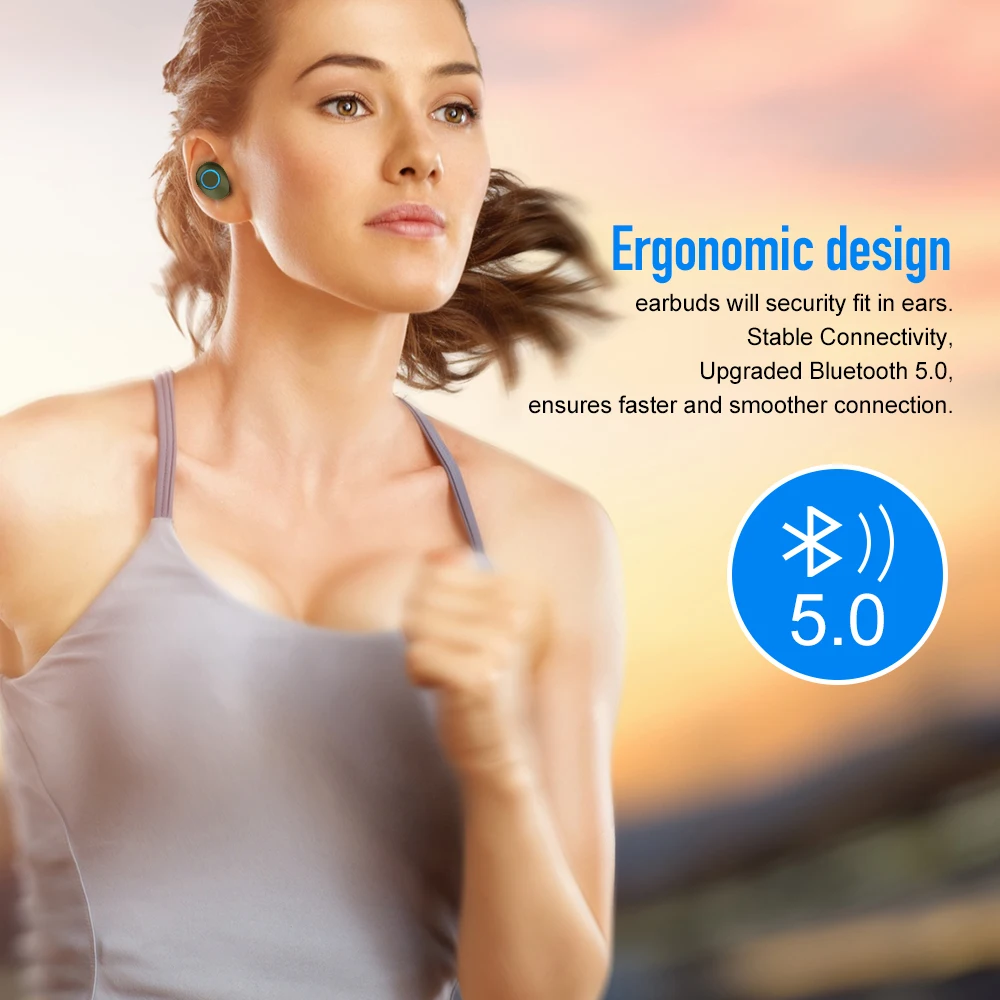 Модные TWS наушники со светодиодным дисплеем Bluetooth V5.0 шумоподавление IPX4 мини
