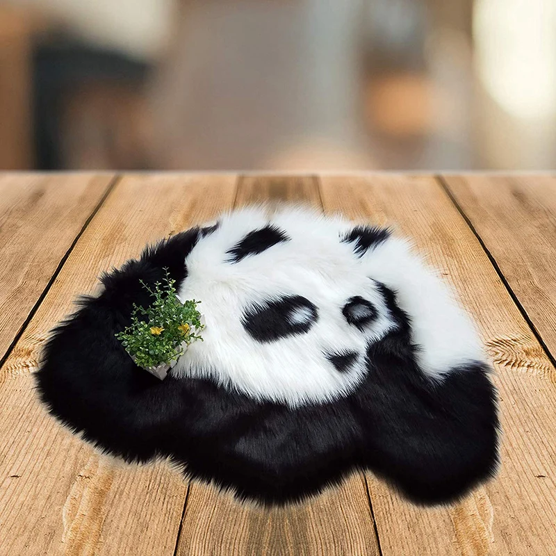Коврик с изображением панды из искусственной овчины пушистый ковер для гостиной