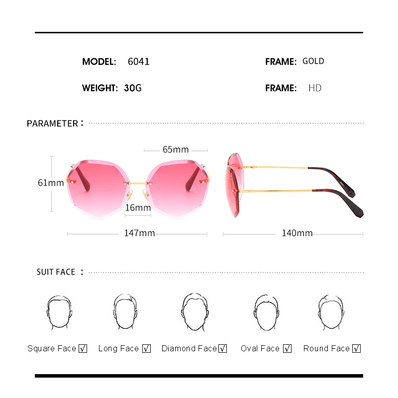 2019 новые винтажные солнцезащитные очки пилота женские без оправы для