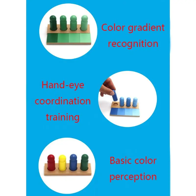 

C5AA Montessori Gradient Color Similarity Sorting Matching Game Wooden Kids Educational Sensorial Toy Gifts