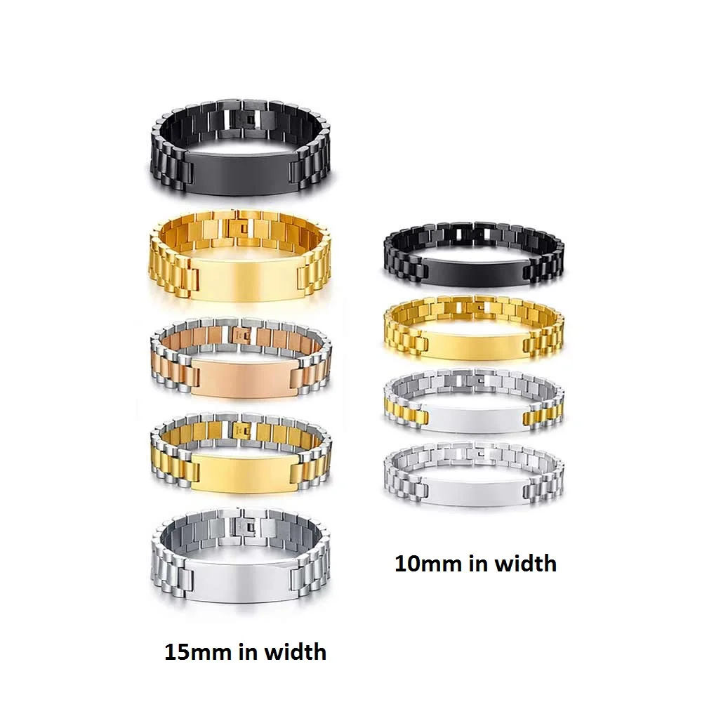Массивные мужские браслеты из нержавеющей стали цвет черный золотой серебряный |