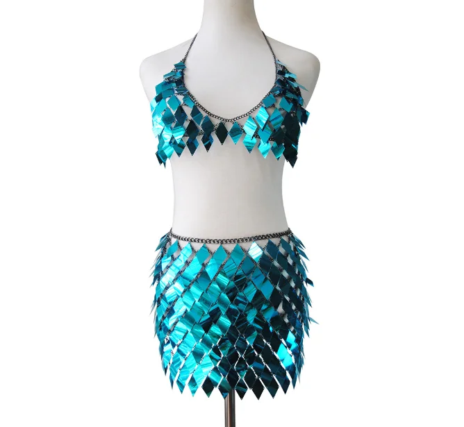 Цепочка для тела в стиле бохо пикантный бюстгальтер с блестками летнее пляжное