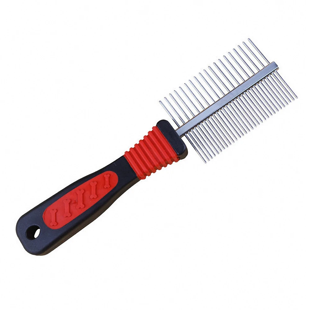 

Pet Comb Dog Cat Pet Metal Handle Double Side Teeth Brush Grooming Comb Rake Tool Pet Health Care High Quality