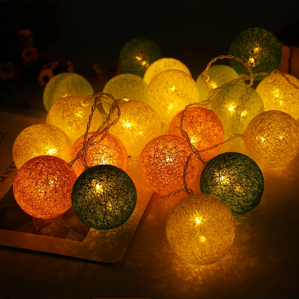 DIDIHOU 3 м светодиодный светильник с хлопковым шаром гирлянда для улицы праздника