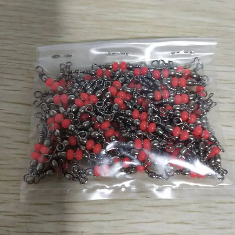 

Fishing Tool 10/20/50pcs Rolling Swivel Fishing Connector Bearing Barrel Ring 3 Way Fishhook Lure Line With Beads Fishing Tackle