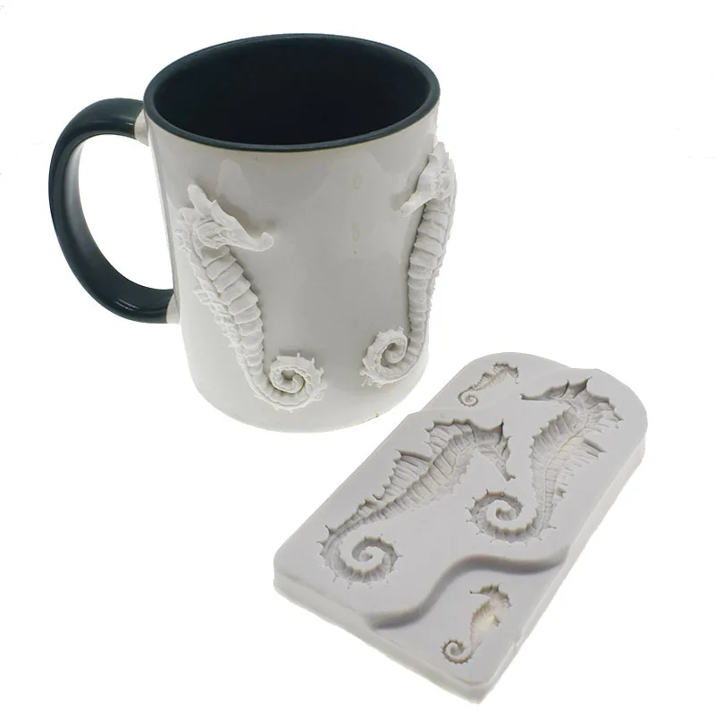 Новая силиконовая форма Seahorse дизайнерские DIY кружки украшения керамика мягкая