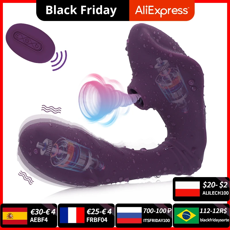 Пульт дистанционного управления сосущие вибраторы для женщин Вагина точка G