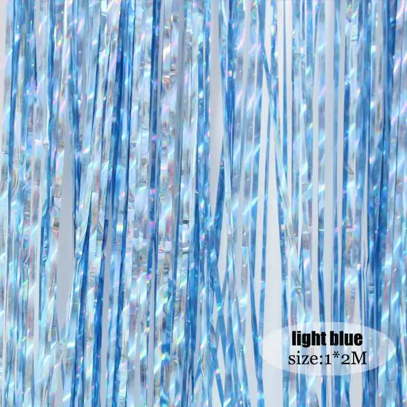 light blue 2 м цветной светильник, занавес от дождя, фон для дня рождения, свадьбы, Декорации стен, Декорации для сцены - Цвет: light blue