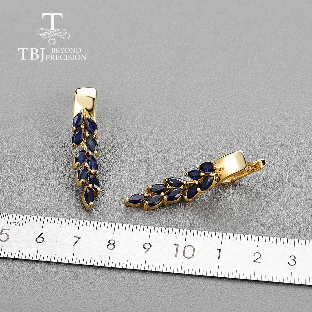Женские серьги с сапфировой застежкой TBJ ювелирные украшения натуральными