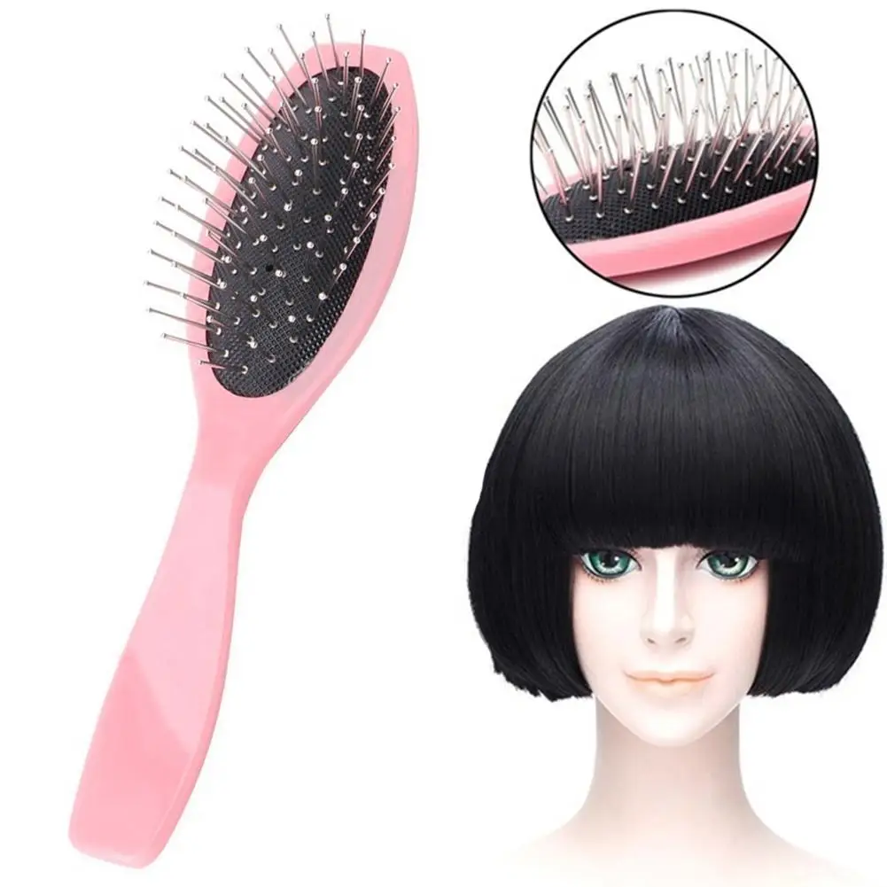 

Professional Anti Static Steel Comb Brush for Wig Hair Extensions Training Head Hairdressing Hairbrush