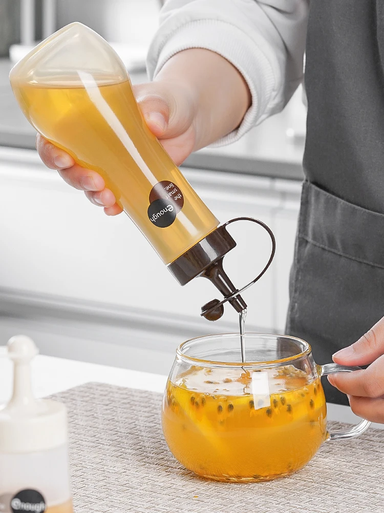 

360ml Japanese honey dispensing bottle plastic portable convenient pour squeeze bottle household jar squeeze honey kitchen tool