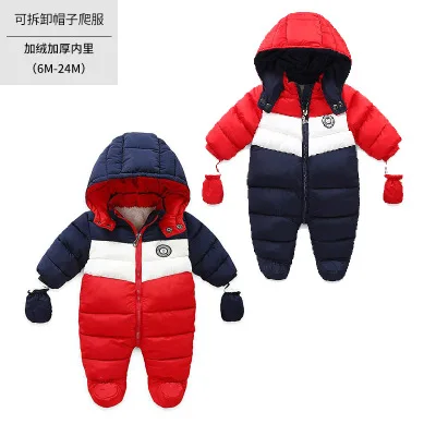 Зимний комбинезон для новорожденных детское зимнее пальто теплый флисовый