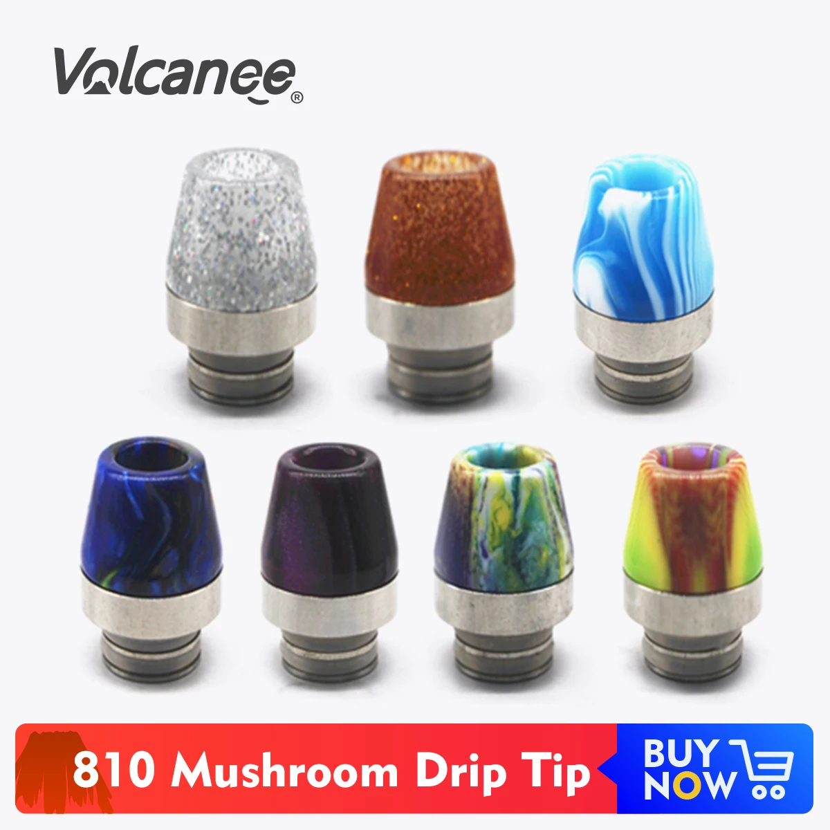 Мундштук Volcanee 810 каучуковый из нержавеющей стали с широким отверстием мундштук