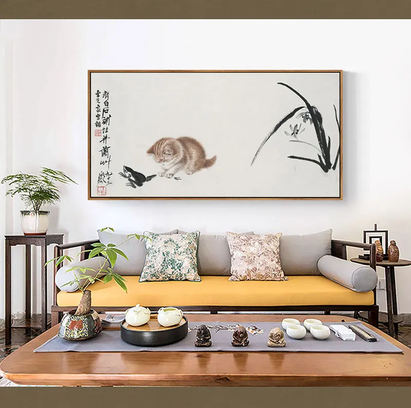 Картина на холсте в китайском стиле чернила художественная комбинация