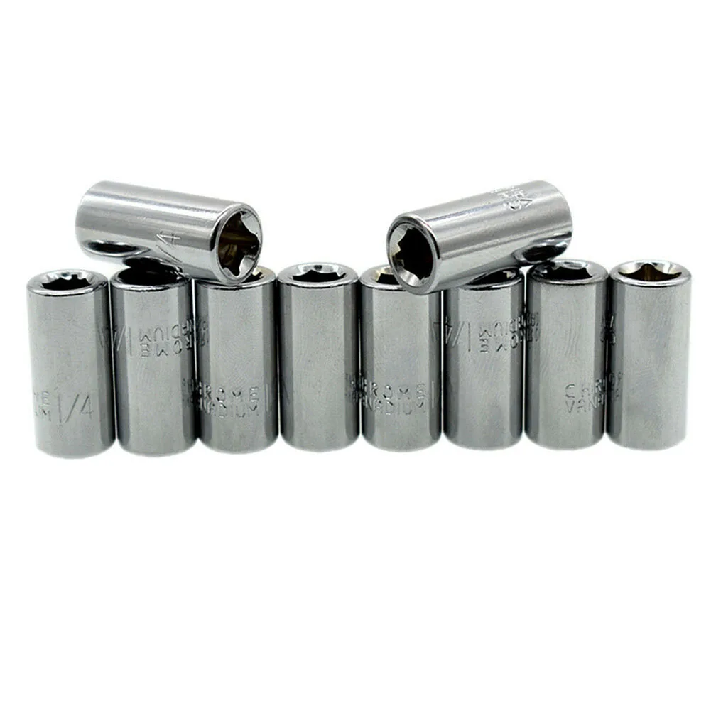 

1/4" Square To 1/4" Hex Adapter Socket Drive Impact Socket Bit Holder 10pcs