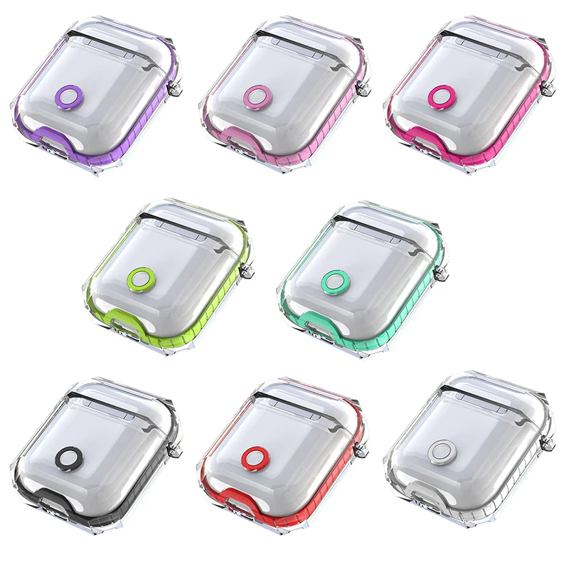 

6 цветов, прозрачные мягкие чехлы для наушников из ТПУ для Airpods1/2, прозрачный защитный чехол для Apple Airpods 1 или 2, зарядное устройство