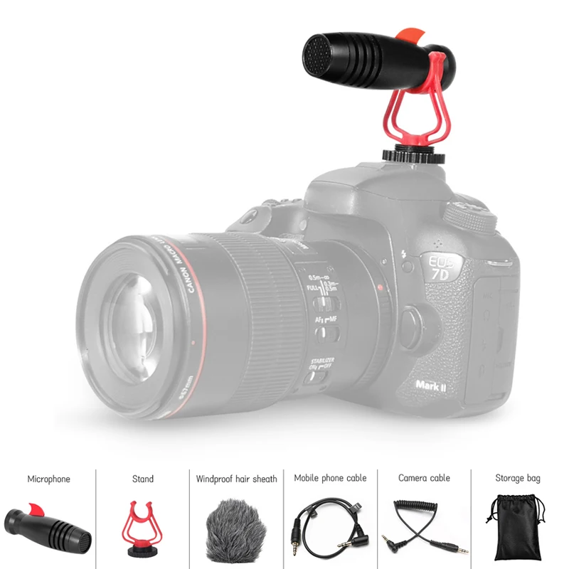 

Professional Condenser Microphone Camera Mobile Phone Cardioid Microphone For Interview Live Recording Voice YouTube 3.5mm jack