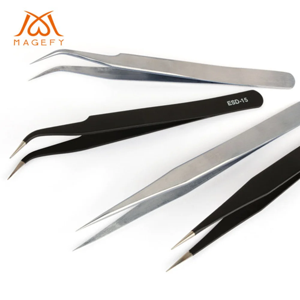1 шт. черный/серебристый пинцет для бровей нержавеющая сталь удаления волос