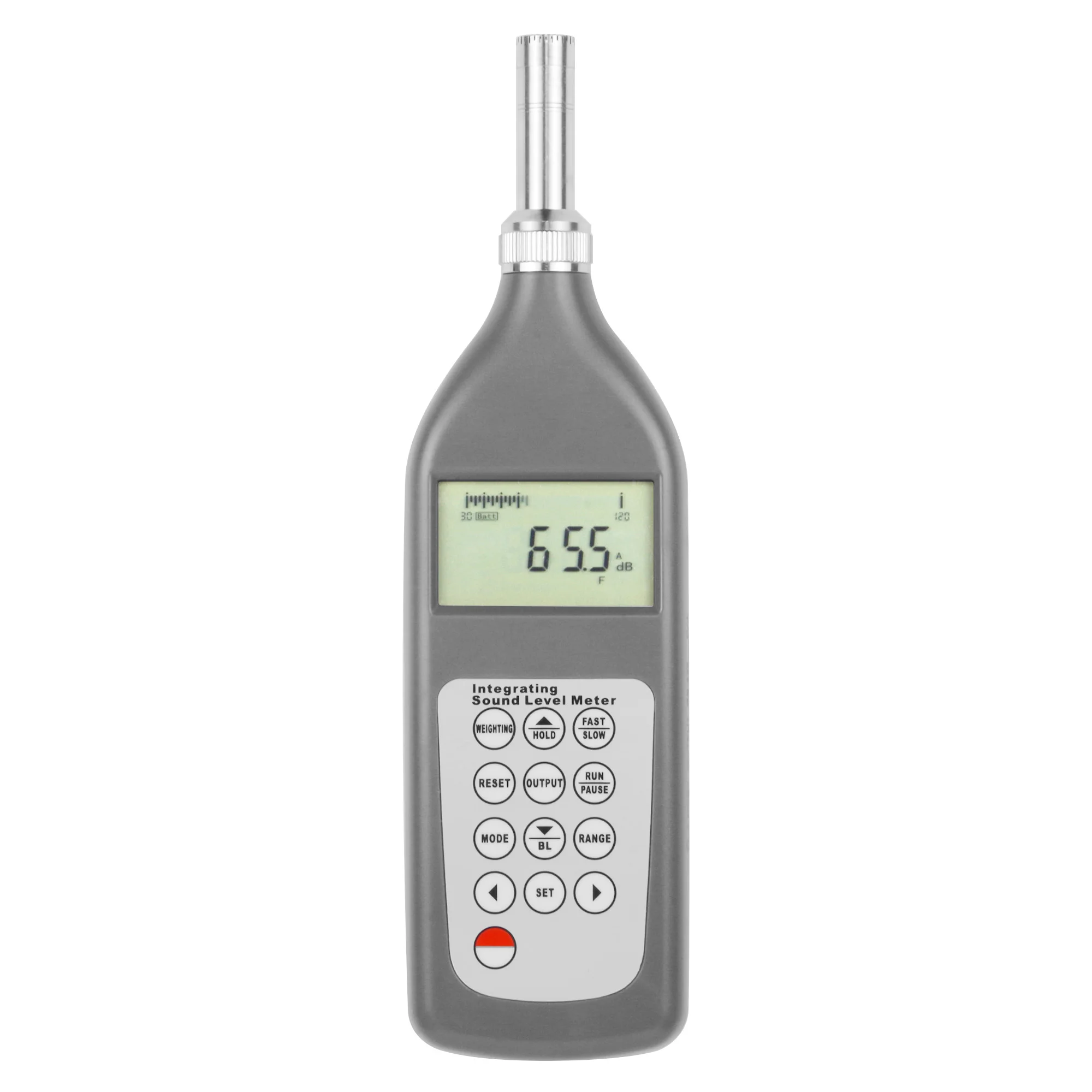 

Integrating Sound Level Meter SL-5868LEQ measure Range 25dB~130dB (A) Fast (F), Slow (S), Impulse (I)