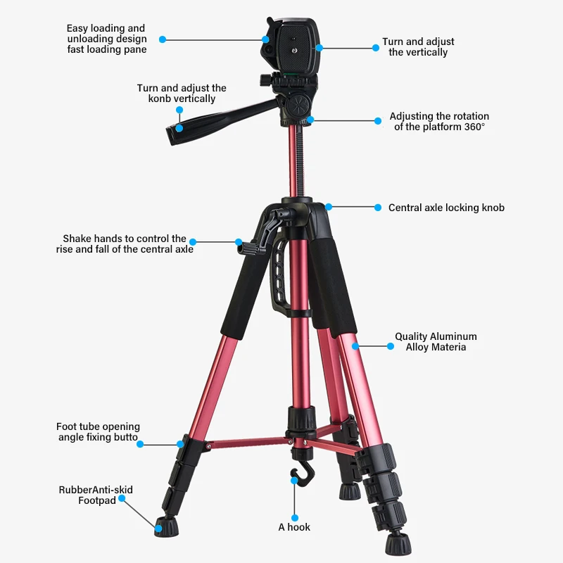 170CM Tripod for Camera with Carry Bag Phone Holder Travel Lightweight For Video/DSLR/Canon/Sony/Photography/Mobile | Мобильные