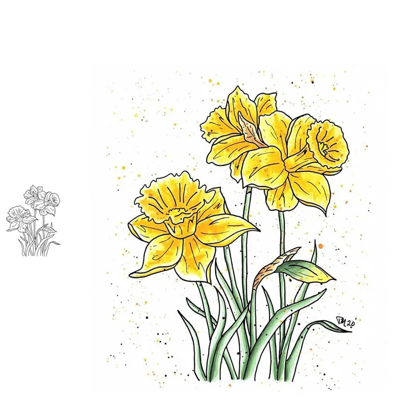 Прозрачные резиновые штампы JC с красивыми цветами силиконовые для скрапбукинга