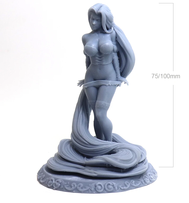 

1/24 75mm 1/18 100mm Resin Model Kits Long Hair Lovely Girl Figure Sculpture Unpainted No Color RW-179