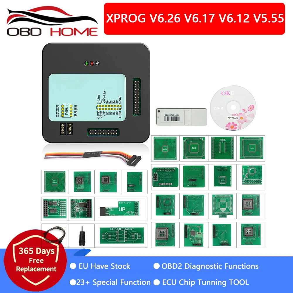 

OBD2 V5.55 XPROG-M V6.12 Full Adapter Auto ECU Chip Tuning Programming Xprog M 5.55 5.86 6.12 6.17 6.26 Metal Box X-PROG