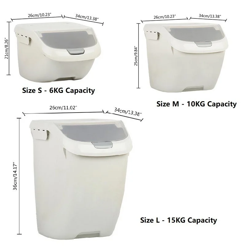 Home Rice Grain Storage Box Pet Food Organize Moisture-Proof Large Flour Container Mildew Flip Cover Kitchen Bin | Дом и сад