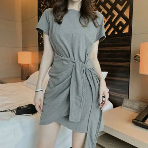 

French Temperament, Cross Straps, Small Dress, Female Summer, Slim And Thin, Irregular Short Skirt, Hip