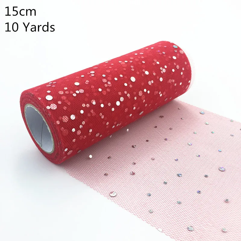 10 ярдов 15 см блеск рулон тюля с блестками свадебное украшение золотой лазер