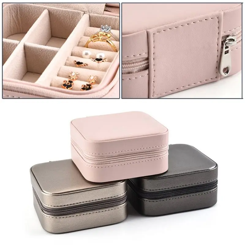 

G2AF Jewelry Organizer Portable Travel Jewellery Case Necklace Earrings Rings Box