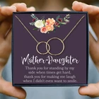 На день матери, для мамы и дочки; Ожерелье в подарок для женщин два переплетения Infinity круги подвески подарки на день рождения ювелирные изделия
