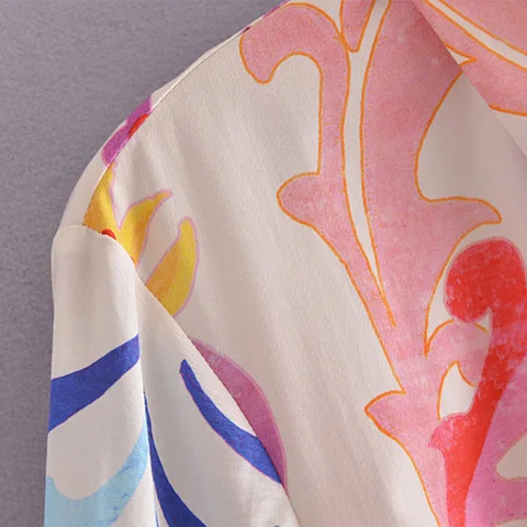 Модное платье-миди с цветочным принтом и поясом, Женская офисная одежда с длинным рукавом, платья-рубашки, женские платья с отложным воротником