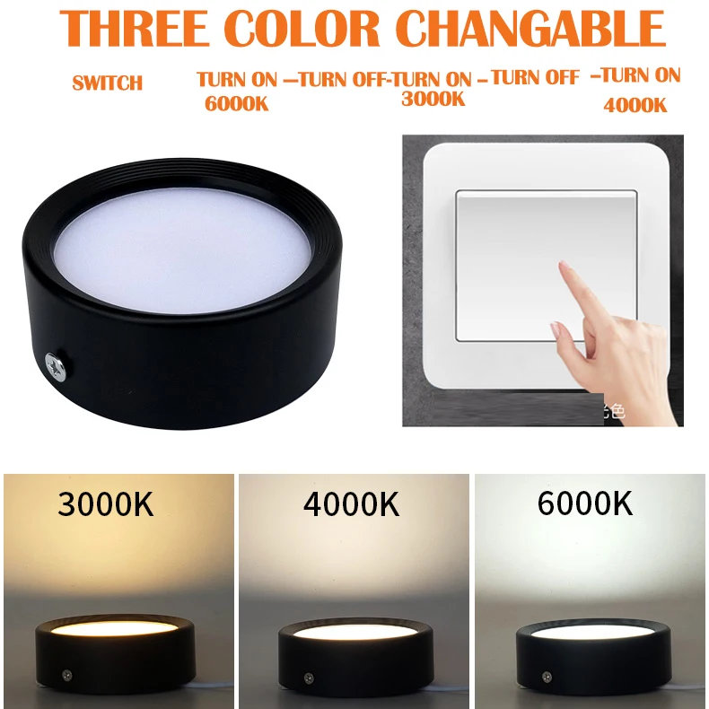 Светодиодный потолочный светильник с поверхностным креплением 12 Вт 7 9