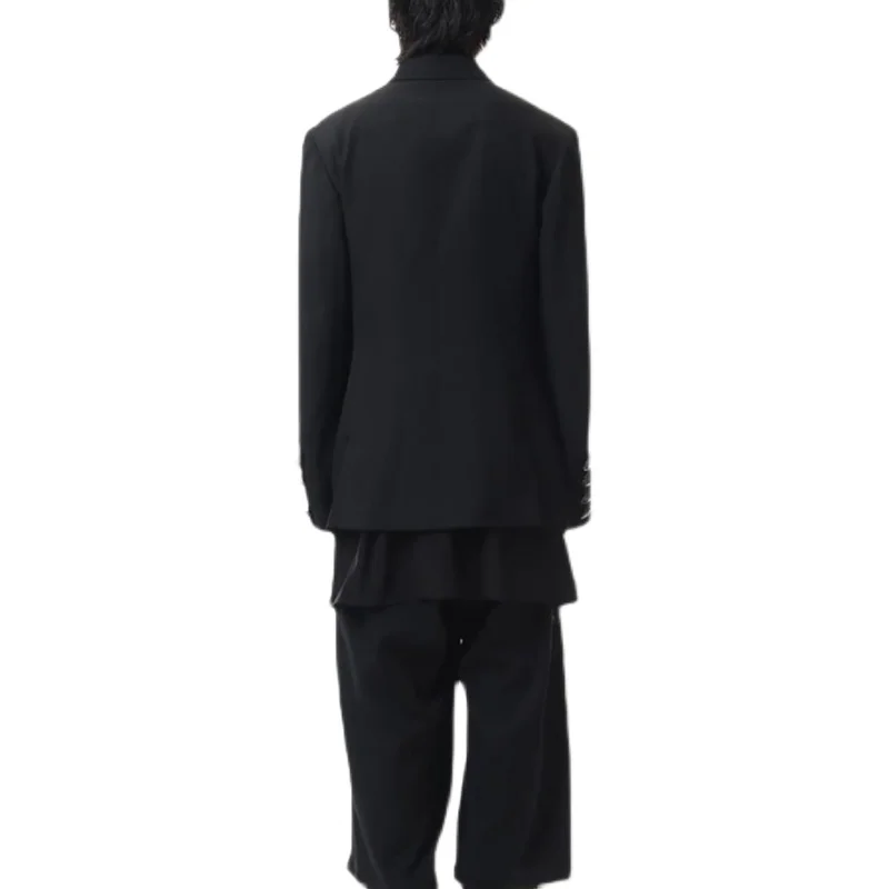 

Korean style men's fashion suit blzaers male loose retro suit jacket hair stylist black casual suit jackets singer costumes