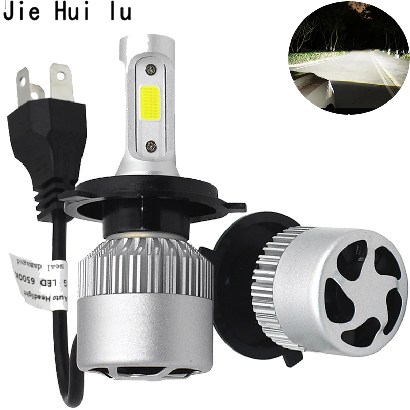 Светодиодный S2 H4 H7 H1 COB светодиодный головной светильник лампы H11 H13 12V 9005 9006 H3 9004 9007
