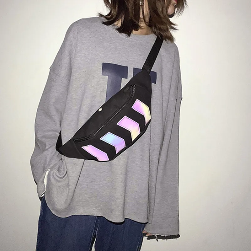 Женская поясная сумка уличная Светоотражающая нагрудная через плечо