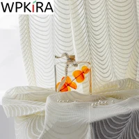 window curtains sea wave jacquard tulle for living room balcony nordic modern light luxury translucent beigewhite gauze drapes