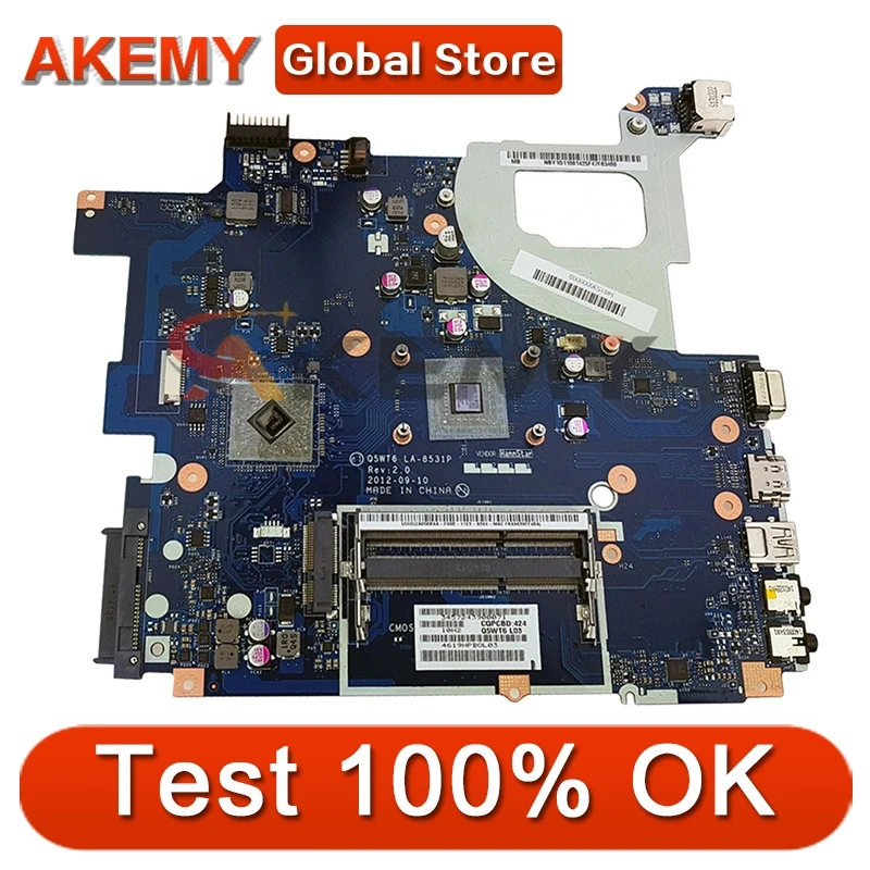 

Akemy LA-8531P For ACER Aspire E1-521 EM1200 Q5WT6 LA-8531P Laptop motherboard Mainboard NB.Y1G11.002 NBY1G11002 DDR3