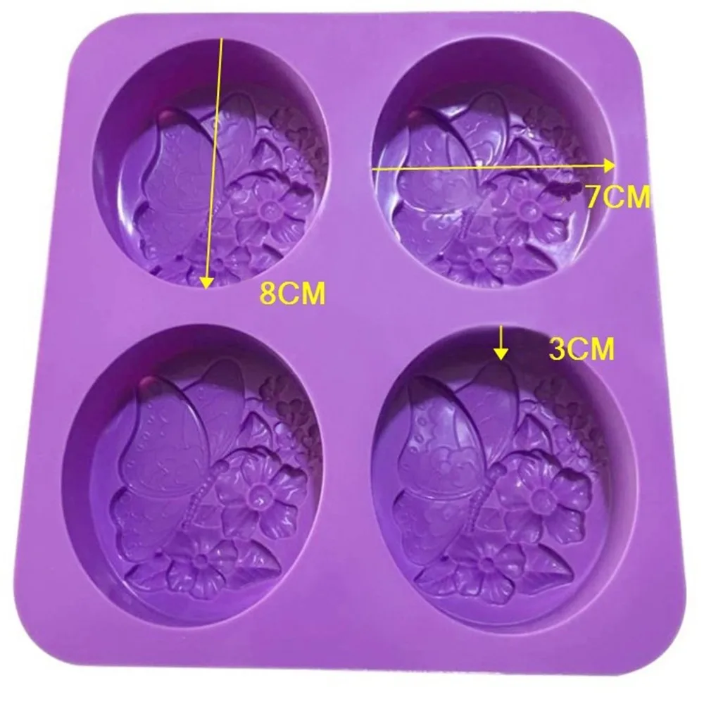 Цветочная форма для мыла торта ручные инструменты 4 отверстия выпечки