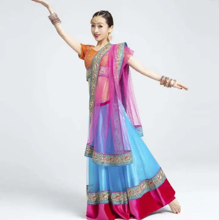 Индийские сари традиционный костюм в этническом стиле Женский танцевальный
