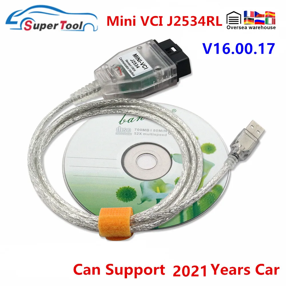 Новейшие V16.00.017 MINI VCI OBD2 Автомобильные диагностические кабели для TOYOTA TIS Techstream Mini