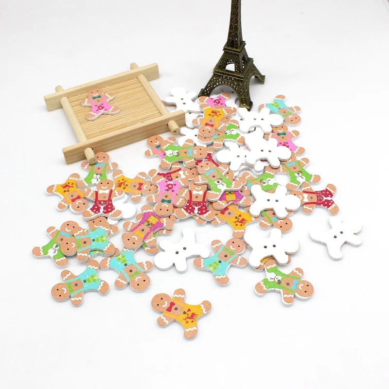 40 шт./упак. смешанные рождественские деревянные аксессуары для скрапбукинга